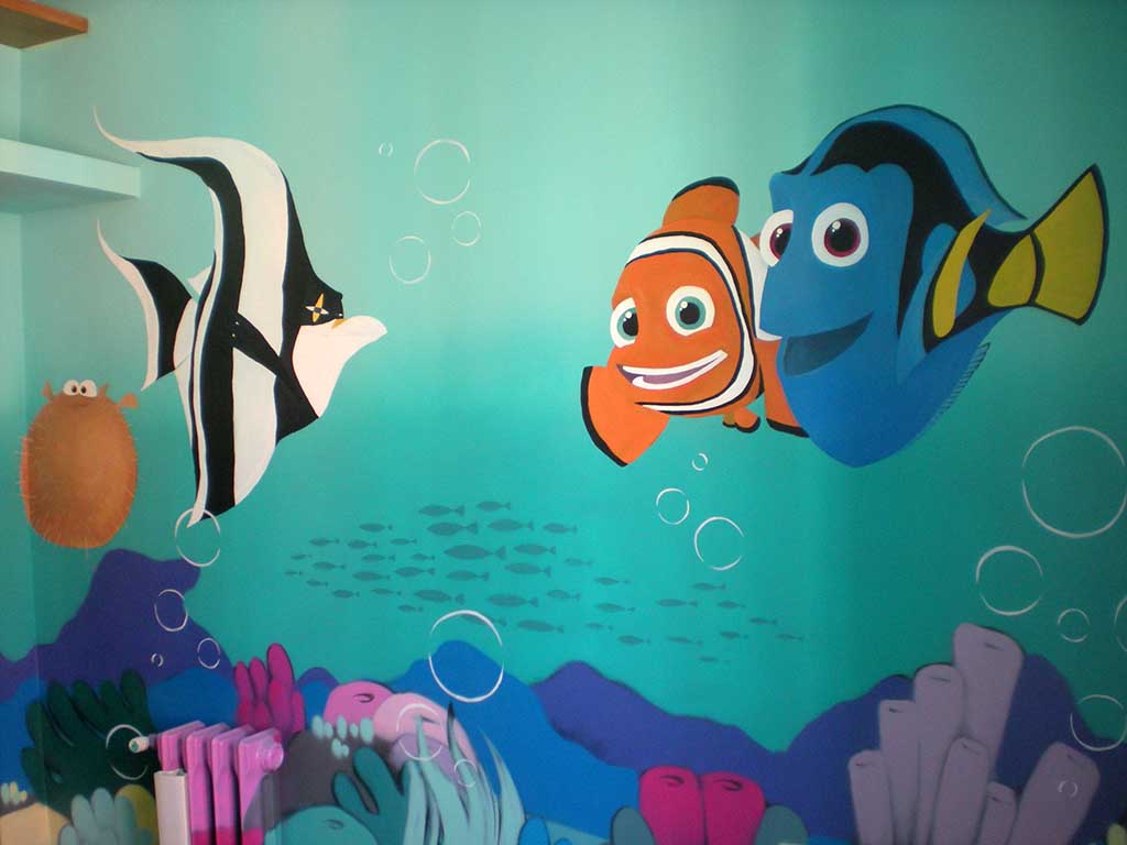 Nemo, spray acrilico su parete, Roma